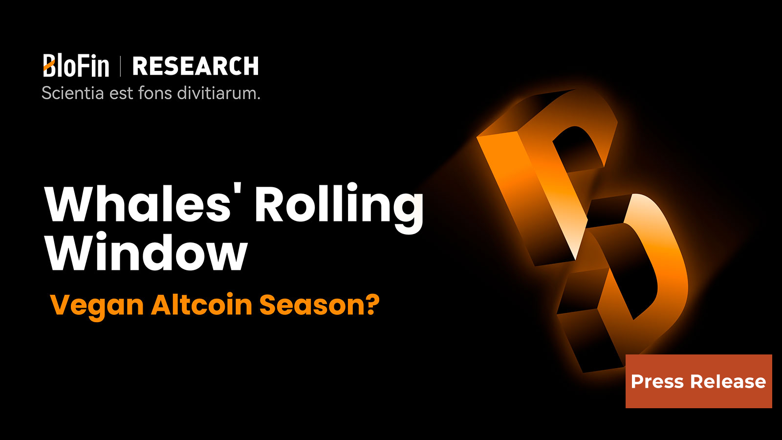 Whale's Rolling Window: Vegan Altcoin Season?