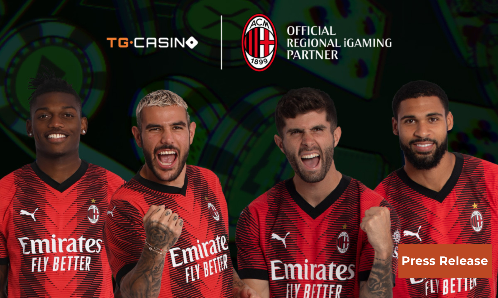 New Crypto Casino TG.Casino Becomes Regional iGaming Partner of AC Milan
