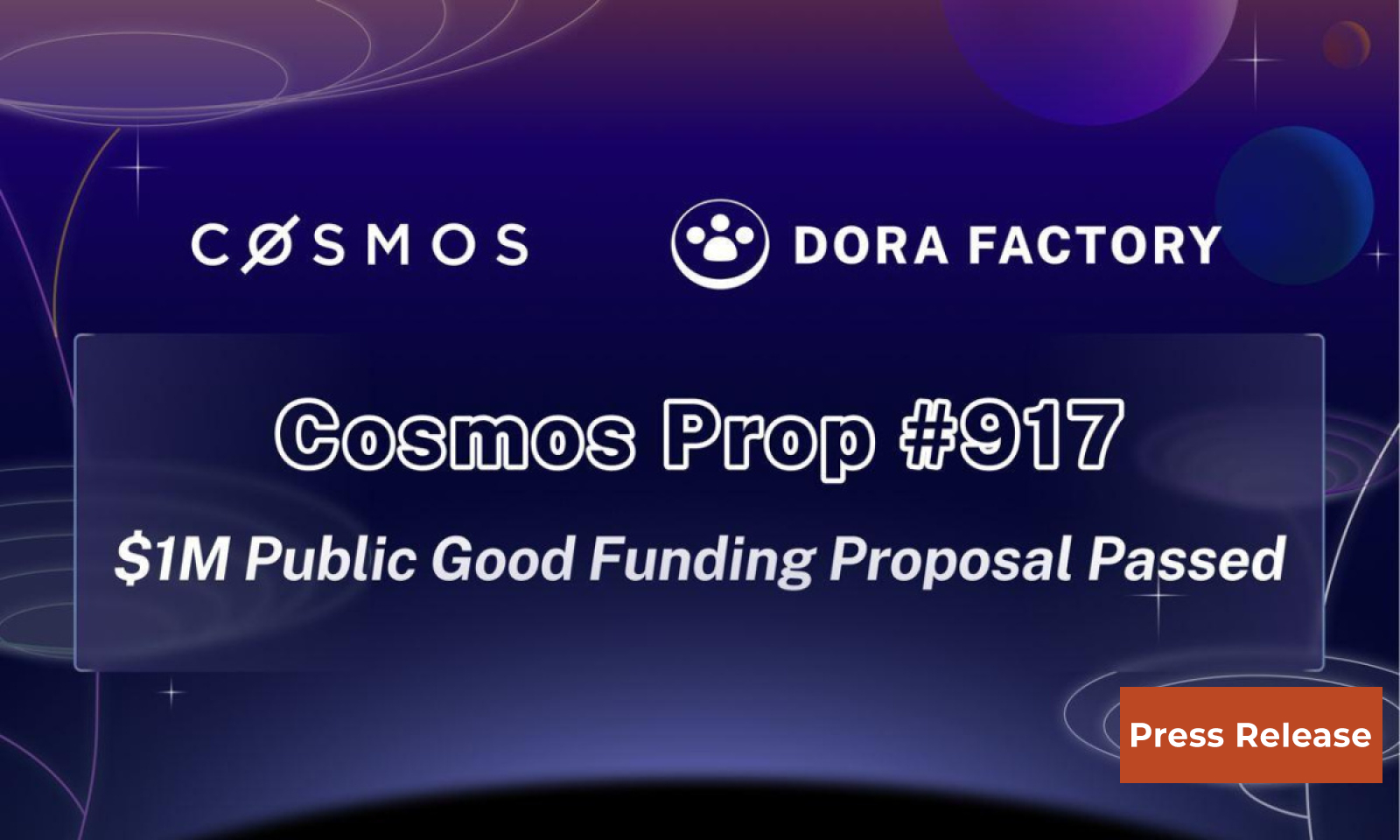 Cosmos Hub Approves $1 Million Grant to Dora Factory for Quadratic Funding Initiative