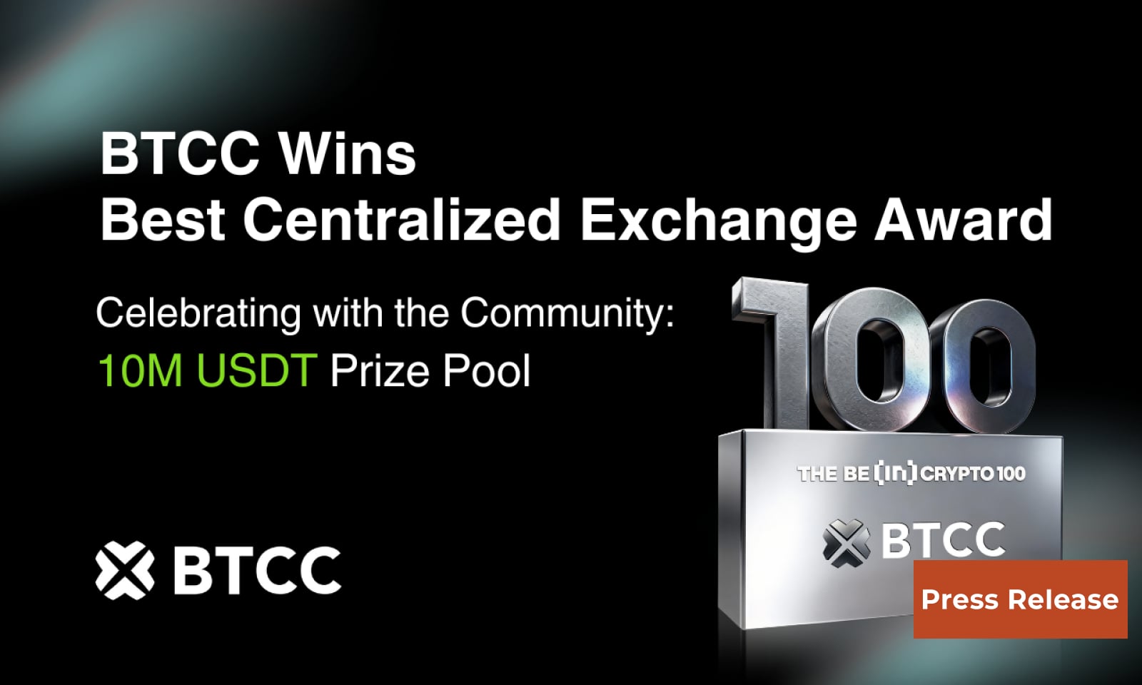 BTCC Exchange Wins Best Centralized Exchange (Community Choice) at  BeInCrypto 100 Awards 2025