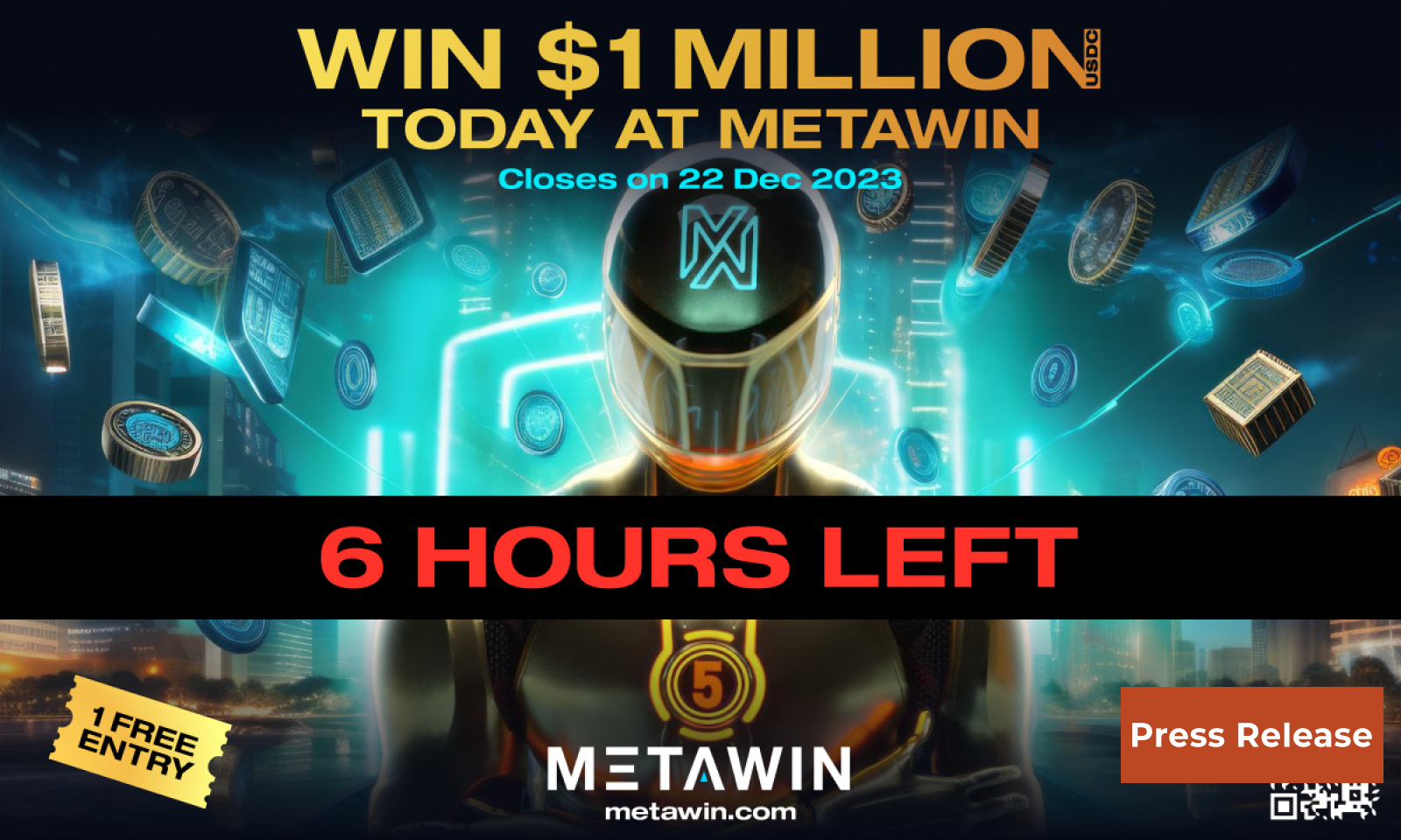 Clock Ticking: 6 Hours Left in MetaWin's Thrilling $1 Million USDC Prize Race