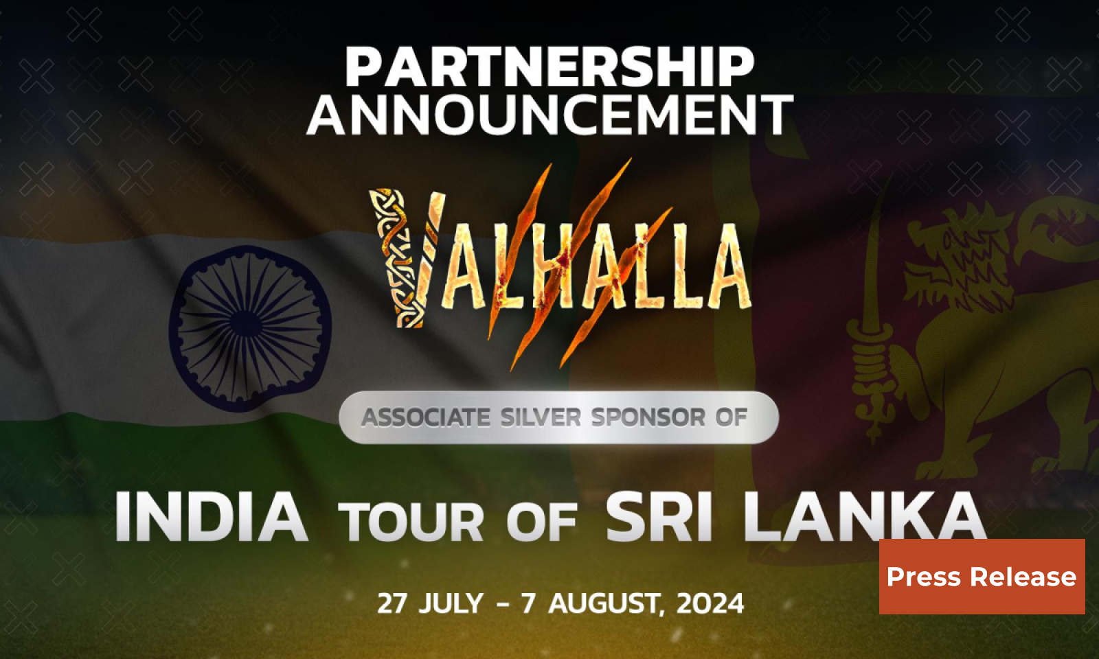 Floki’s Valhalla Joins as Associate Sponsors for India’s Tour of Sri Lanka
