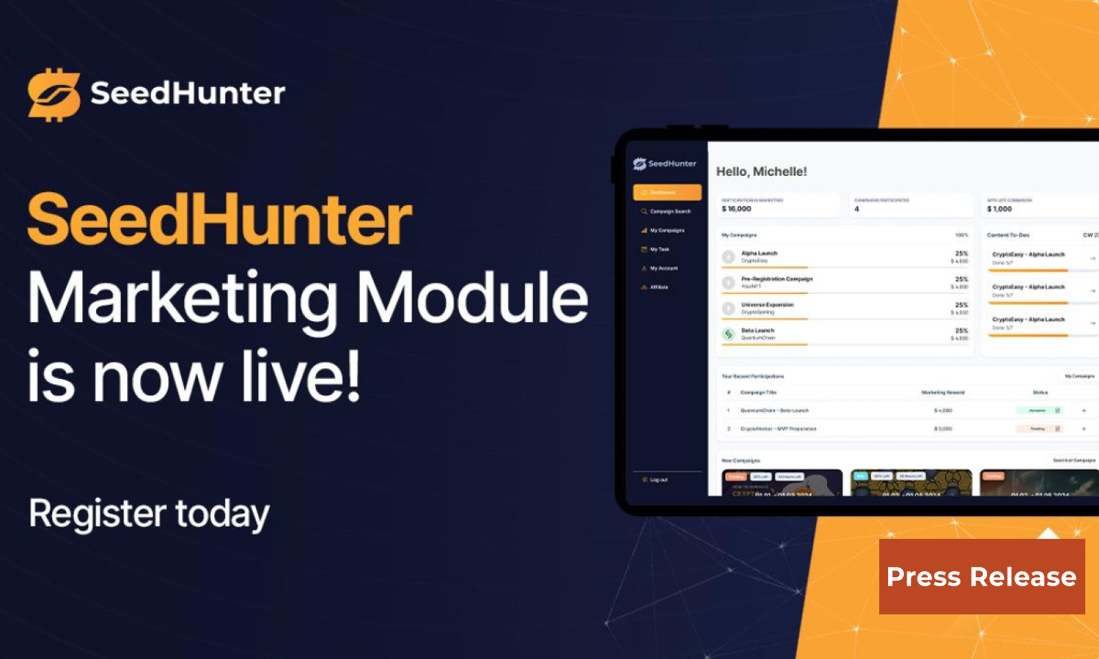 SeedHunter Marketing Module is live - Web3 Influencer Campaigns with payment in Stable Coins