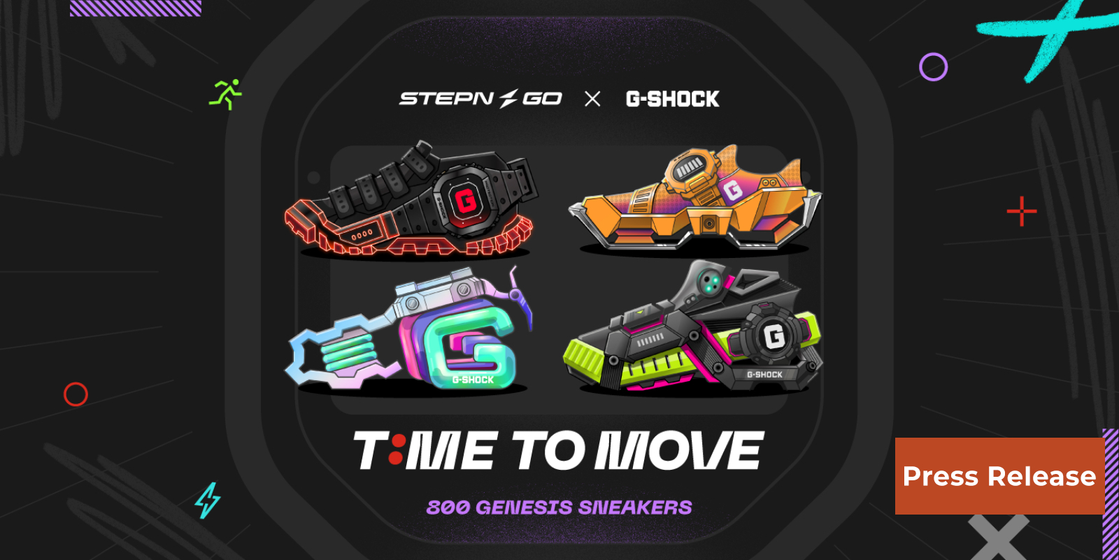 G-SHOCK and STEPN GO Announce Limited Edition Co-Branded Genesis NFT Sneakers