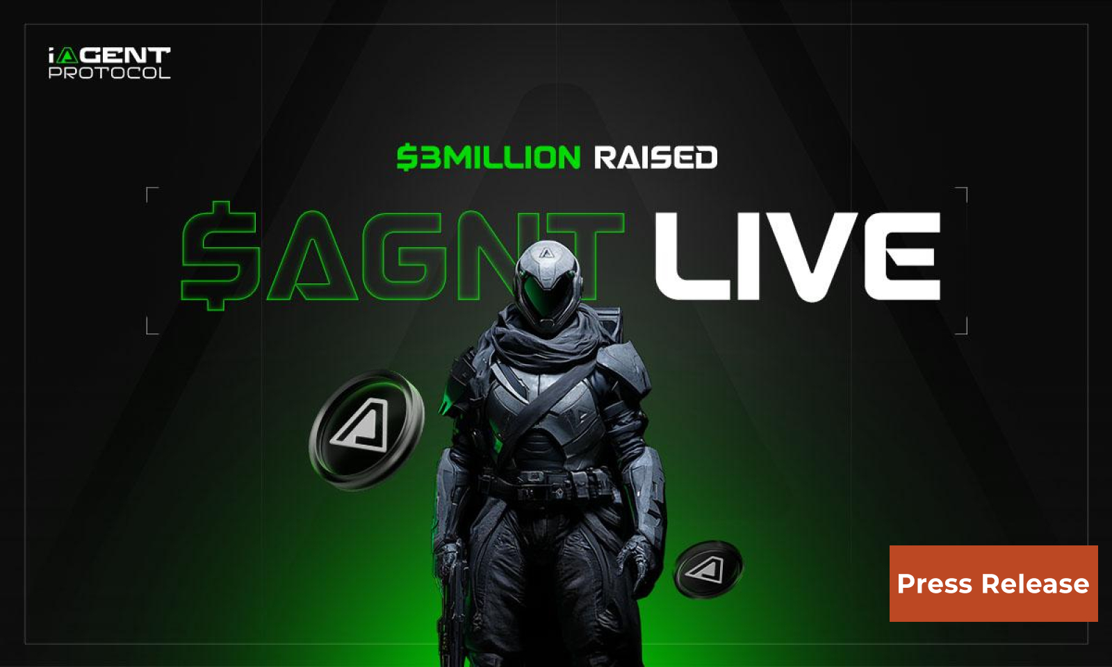 iAgent Secures $3M, Launches $AGNT, and will Introduce a New ERC-** Standard for AI Agents