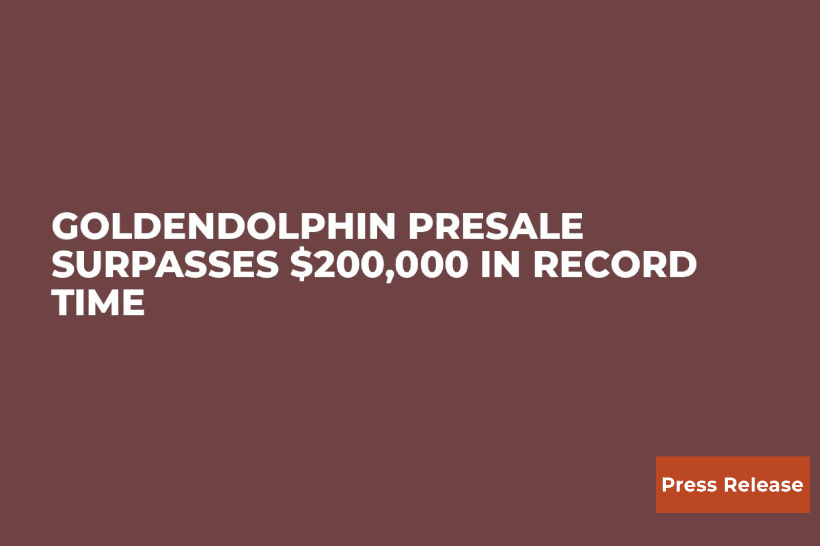 GoldenDolphin Presale Surpasses $200,000 in Record Time