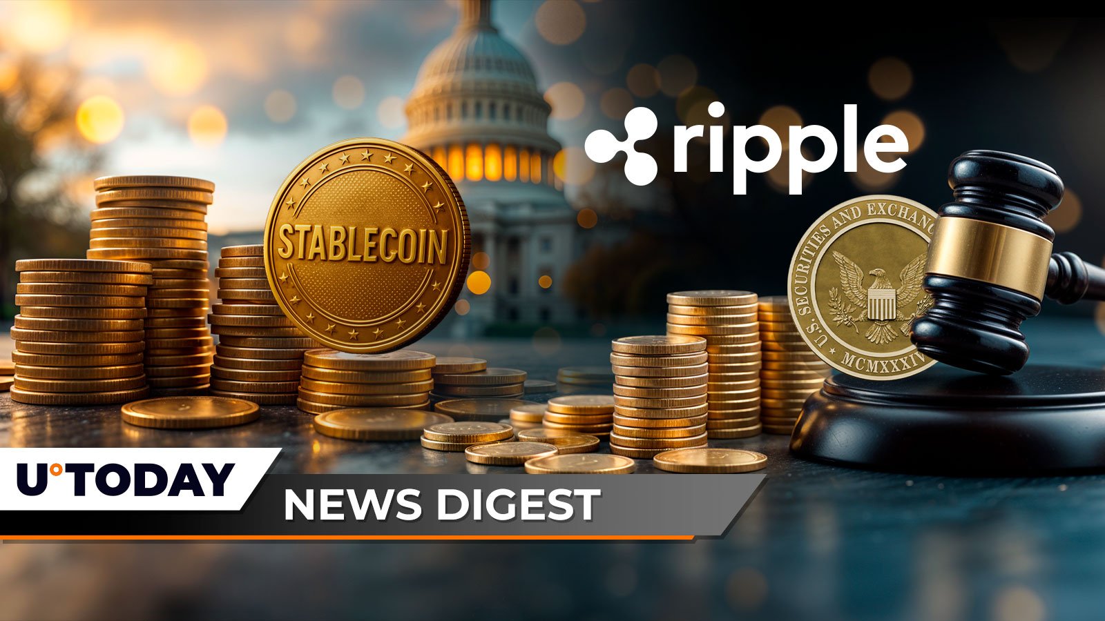 Major Stablecoin Bill Achieves Bipartisan Breakthrough, Ripple Reveals SEC's Request to Vacate Injunction in Lawsuit: Crypto News Digest by U.Today