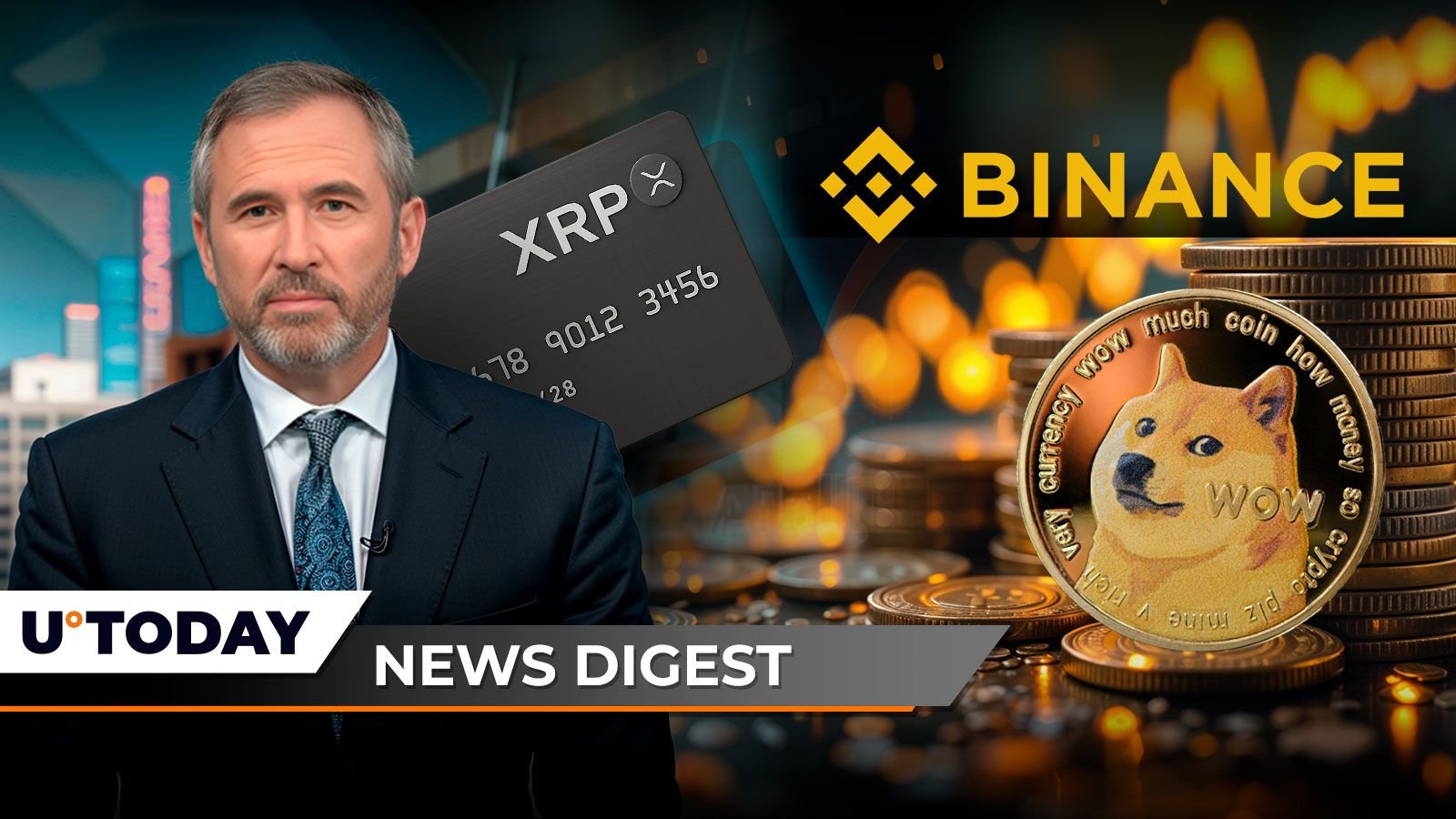 Ripple CEO Presents His XRP Credit Card, BlackRock Buys Ethereum Dip, 500 Million Dogecoin Stuns Binance — Crypto News Digest – U.Today
