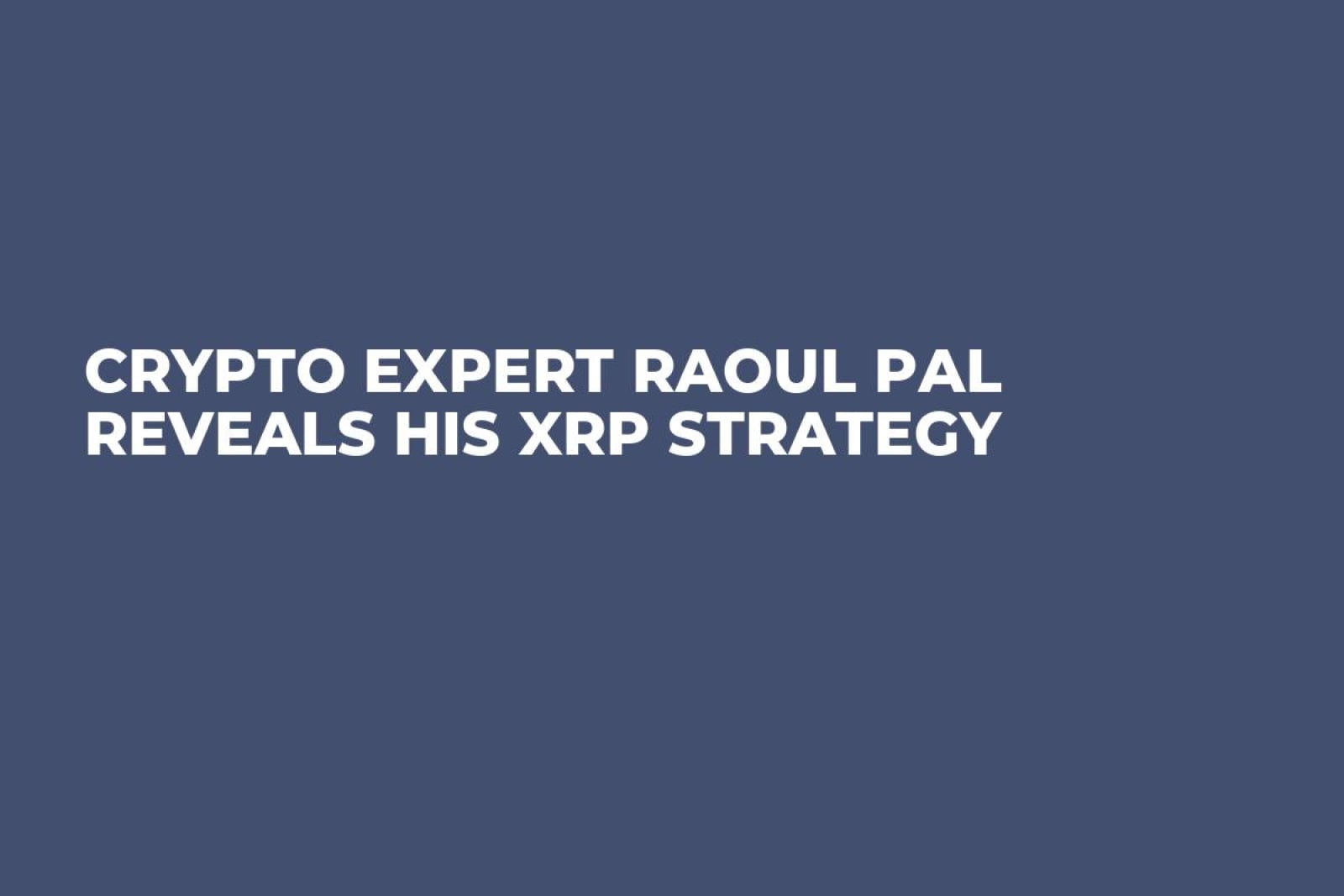 Crypto Expert Raoul Pal Reveals His Xrp Strategy U Today